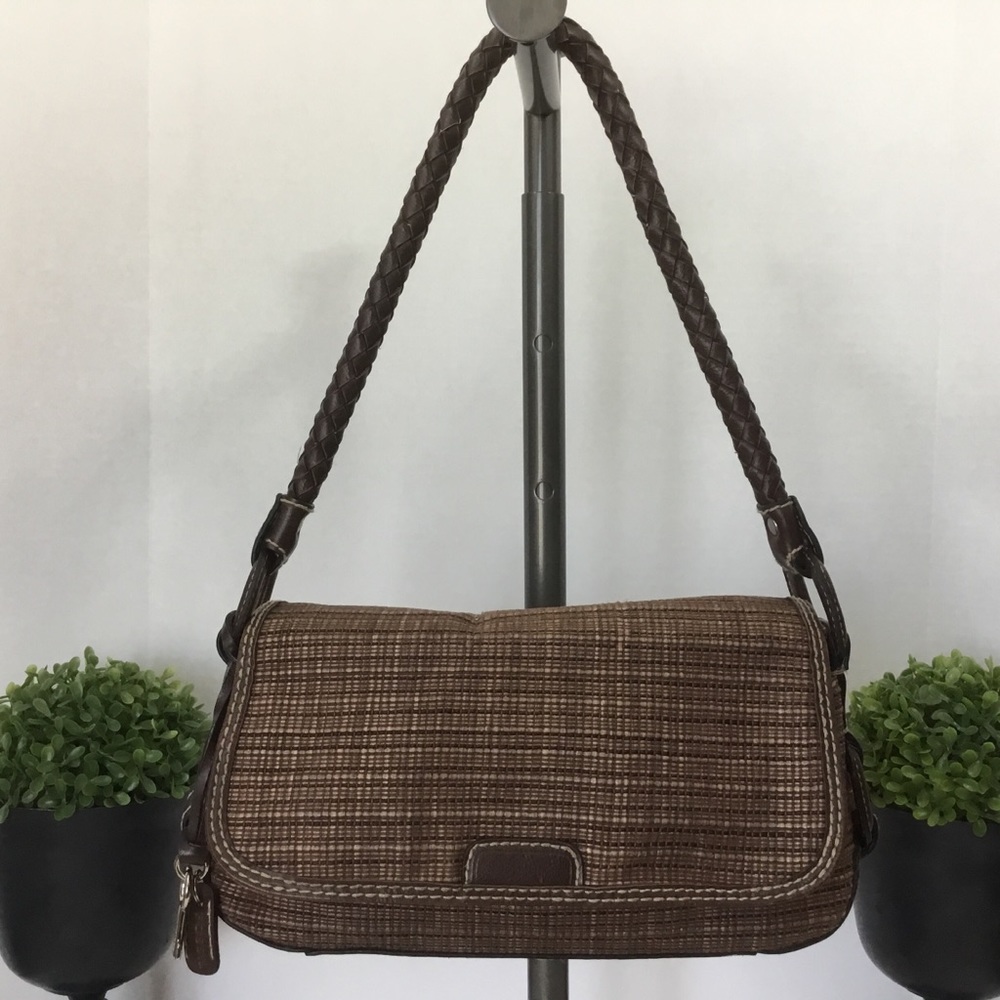 Fossil Brown & Cream Shoulder Bag